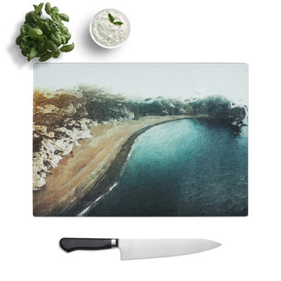 Tempered Glass The Jurassic Coast Chopping Board