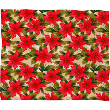 Quan Christmas Poinsettia Design Throw Pillow The Holiday Aisle