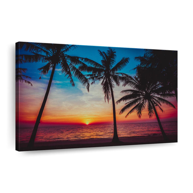 Perfect Beach Sunset Canvas Print, 34" H x 51" W x 1.25" D