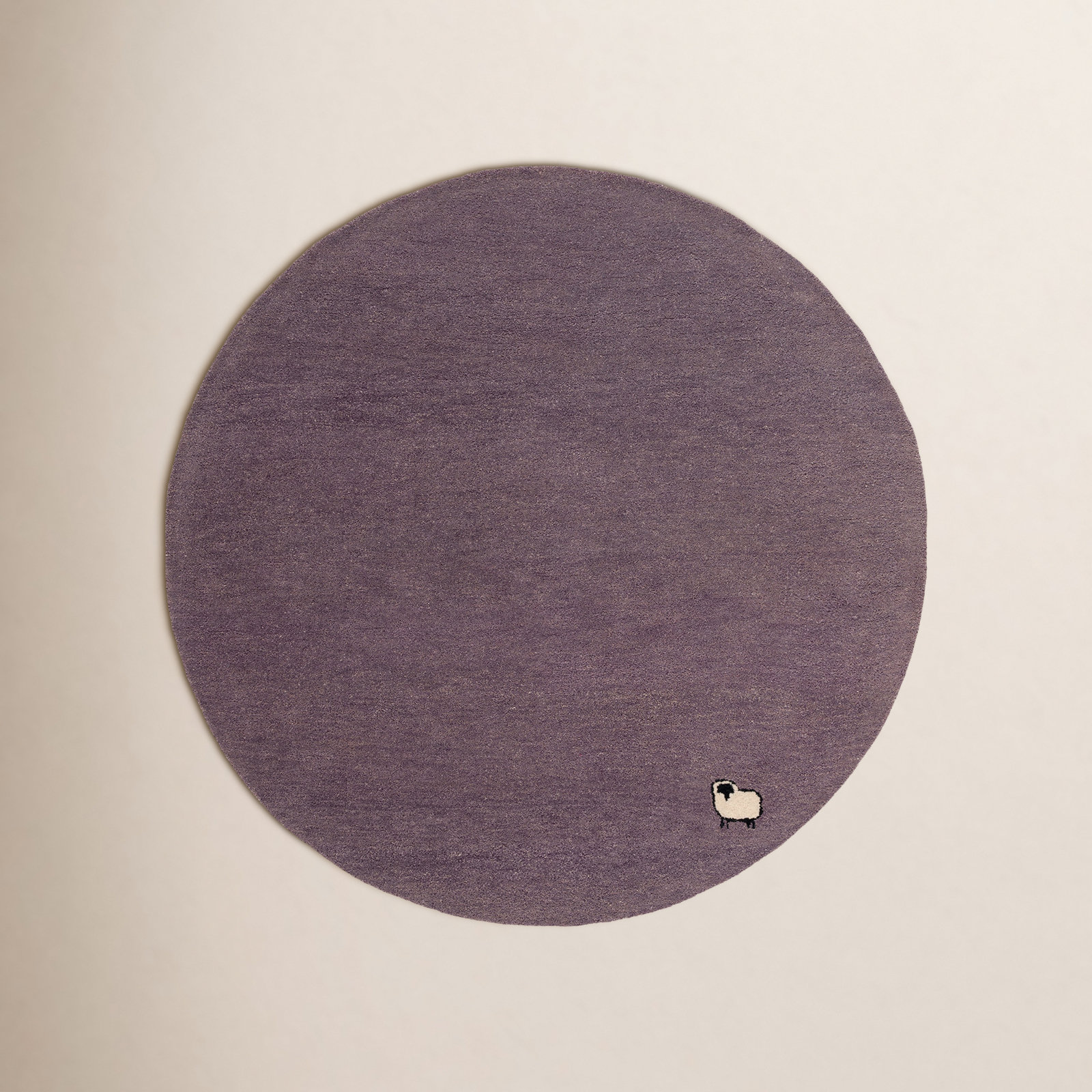 Roxy Purple Hand-Woven Wool Rug, Round 6'