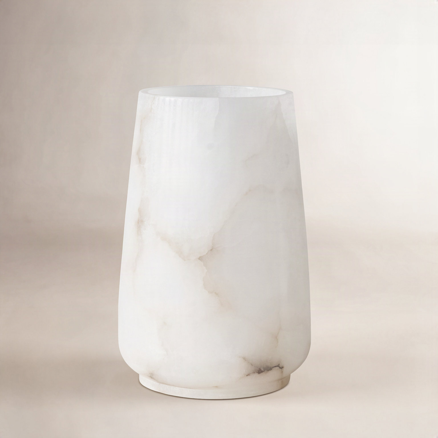 Alabaster Votive Holder, 10" H x 6.5" W x 6.5" D