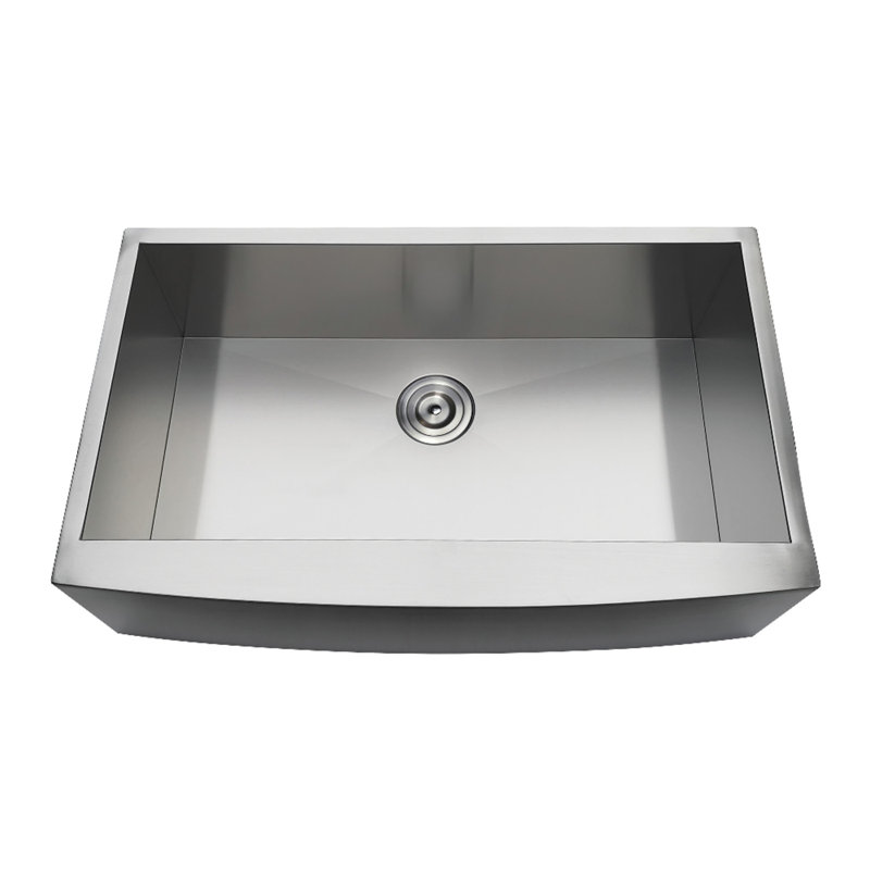 Kingston Brass Uptowne 33-Inch Stainless Steel Apron-Front Single Bowl Farmhouse Kitchen Sink