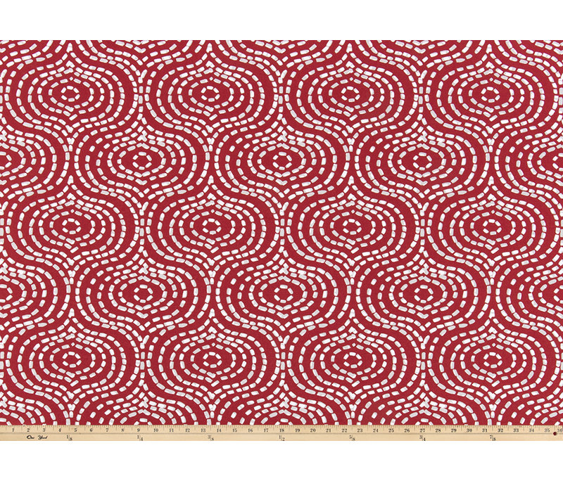 Housse de coussin en coton damassé rouge Denver, 17,5 po x 17,5 po