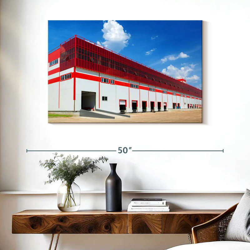 Modern Warehouse Structure, 26" H x 39" W