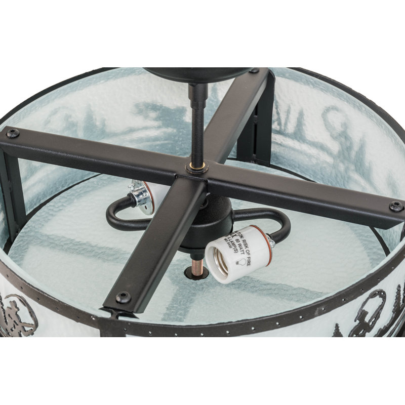 Plafonnier semi-encastré tambour 2 lumières unique 16 po
