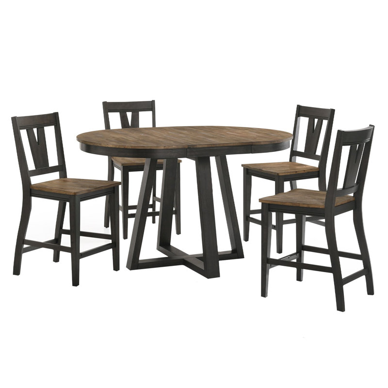 Rabee Extendable Oval Solid Wood Dining Table, 36"
