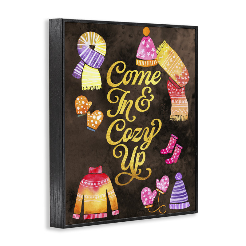 Cozy Comforts Pulls, giclée encadrée, design par Hillary Holt, Giclée encadrée noir minuit, H 14 po x l 11 po
