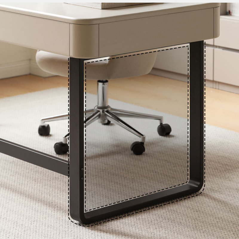 Bureau d'écriture avec tiroirs gris et noir, H 29,53 po x l 62,99 po x P 27,56 po