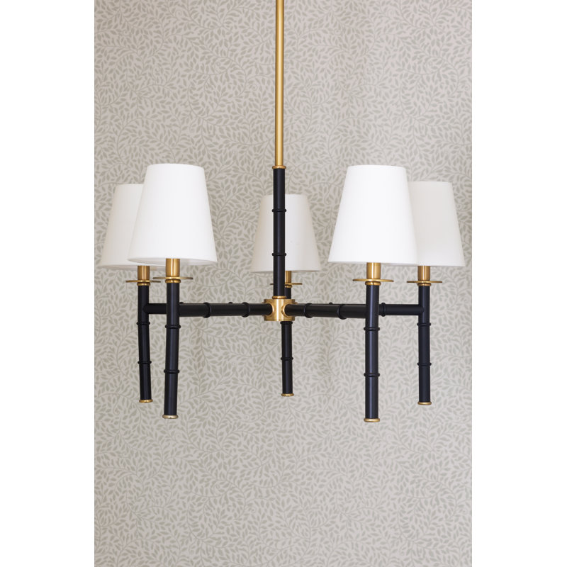 Lustre 5 lumières Banyan par Ariel Okin x Mitzi, Laiton vieilli / noir doux