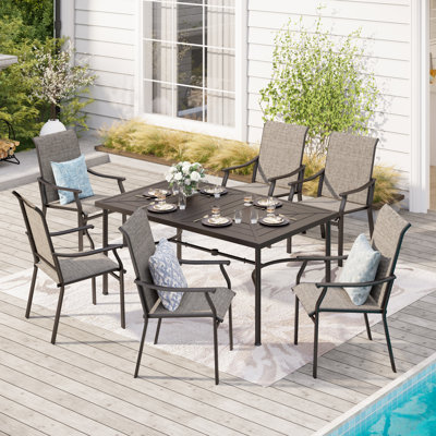 Sutiya 6 - Person Patio Dining Set with Rectangular Table