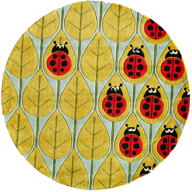Aaron Floral Indoor Rug, Round 5'