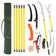 24FT Manual Pole Saw Tree Trimmers Long Handle Pruner Set