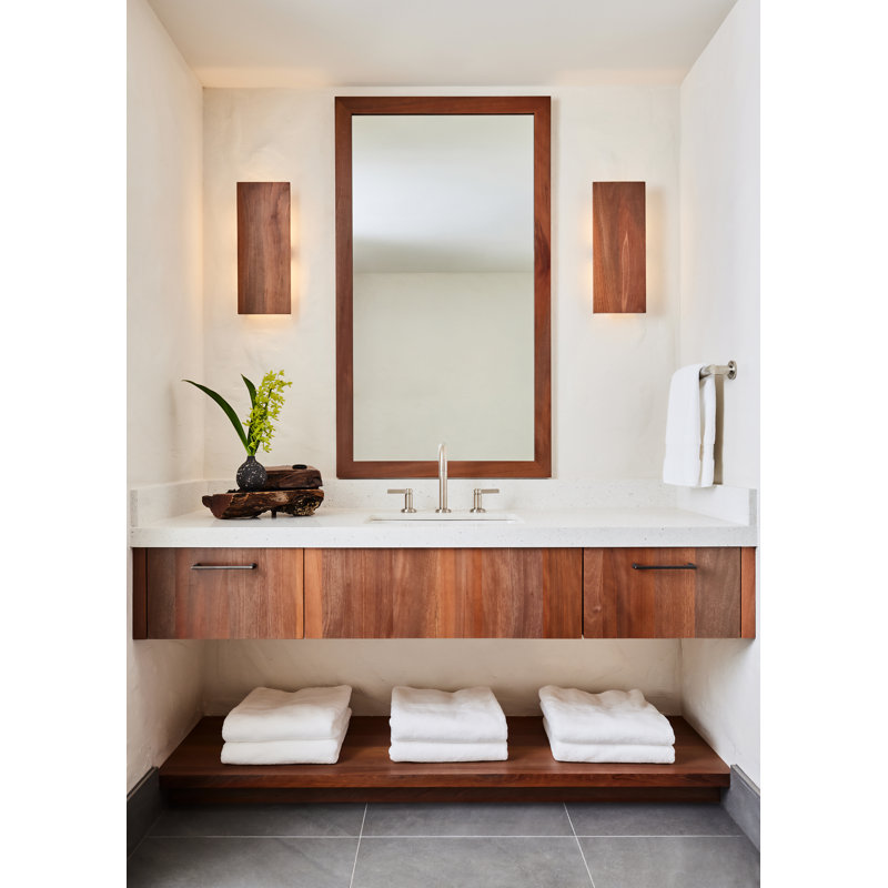 Tersus L 1 - Light LED Flush Mounted Sconce, White Washed Oak, 3000