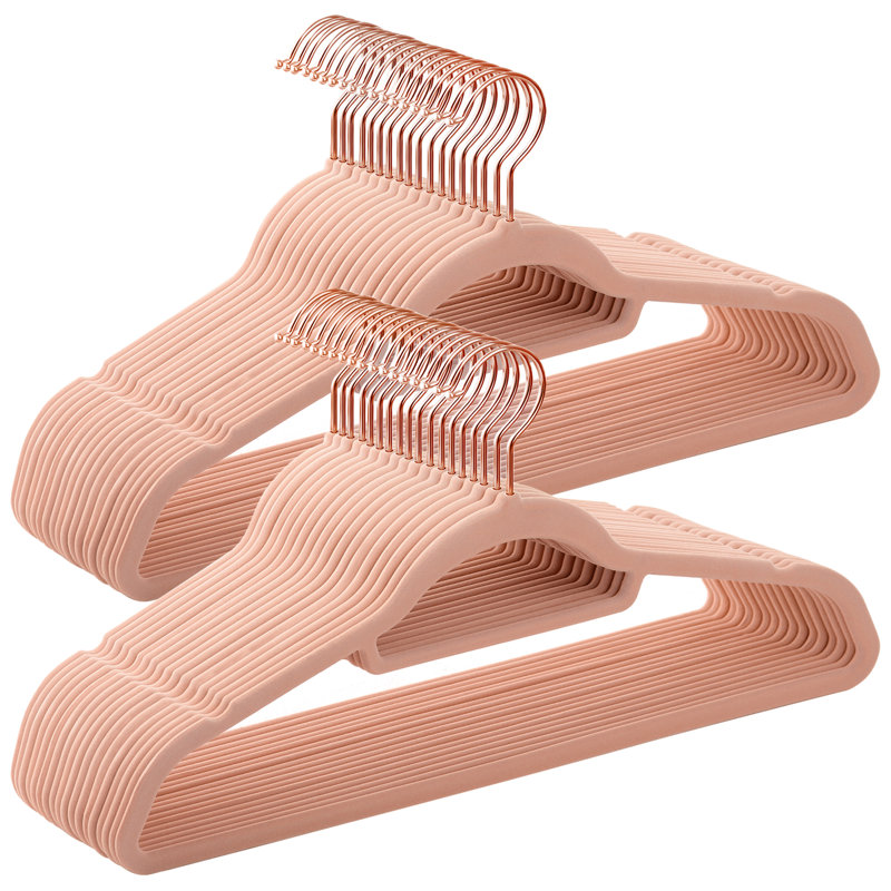 Non-Slip Velvet Hangers, 30, Pink