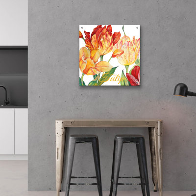 «Tulip A» par Jean Plout, art mural en verre acrylique, 24 po x 24 po