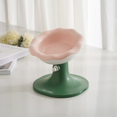 Fairela Flower-Shaped Adjustable Elevated Cat Bowl – Tilted Design Stops Vomit, Perfect for Food & Water