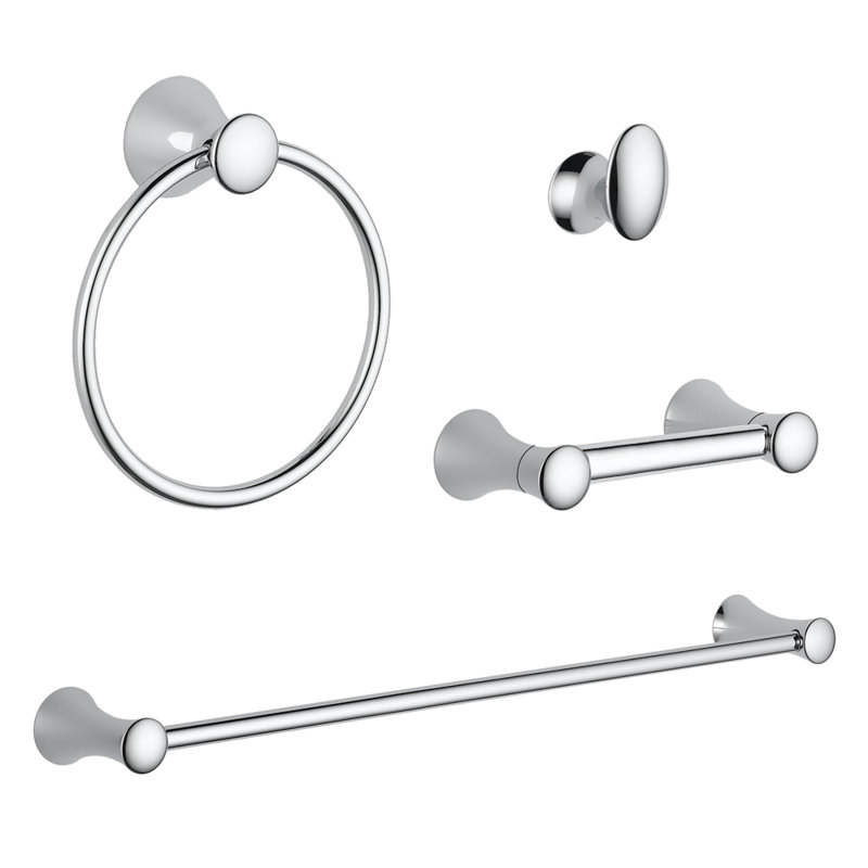 Lahara 4 Piece Bathroom Hardware Set, Chrome