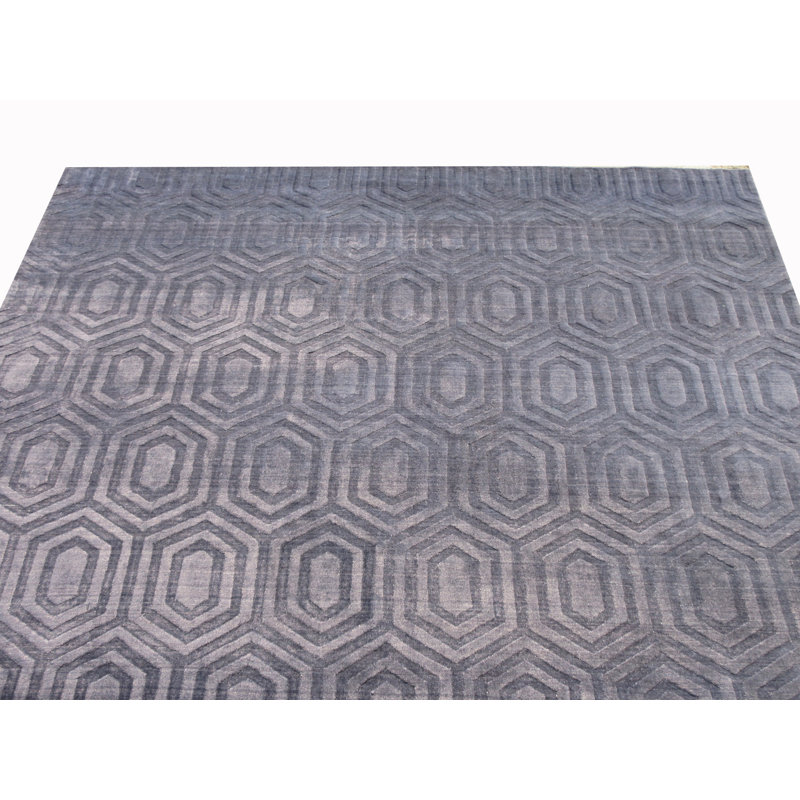 Tapis bleu clair en soie 7X9