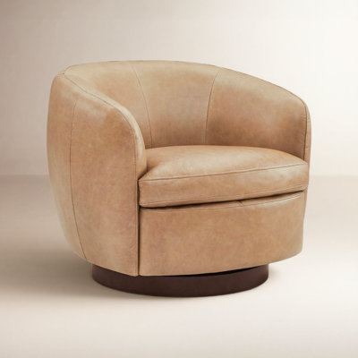 Marcy Vegan Leather Swivel Barrel Chair