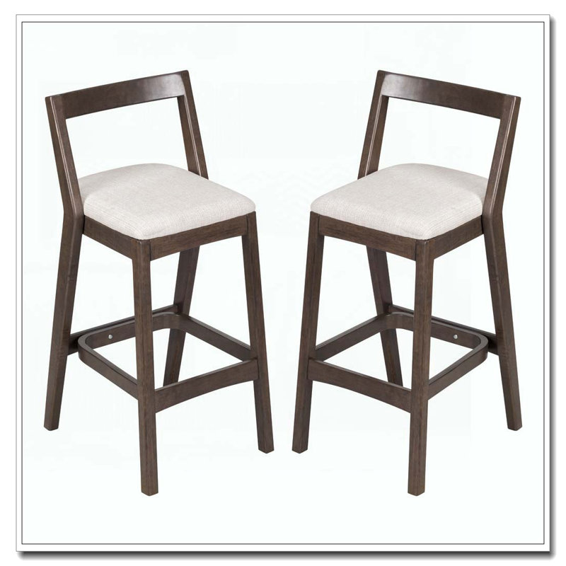 Tabouret en bois d'hévéa, Marron foncé