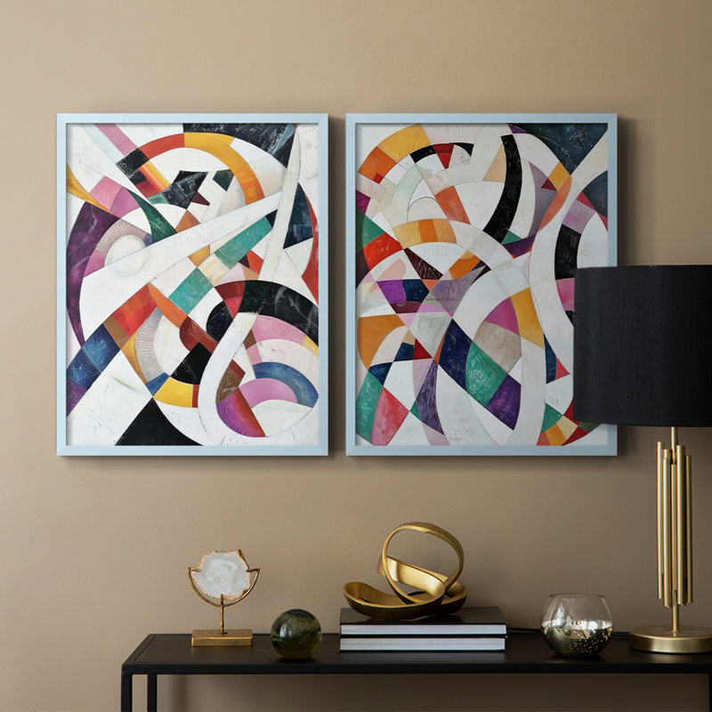 Série ABSTRACT LXIV - reproduction encadrée de qualité supérieure - prête à être accrochée - aucun clou requis - aucun clou requis