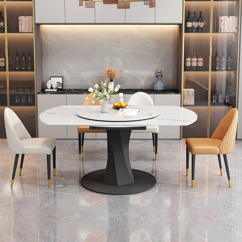 Wrought Studio Round Retro Style Sintered Stone Dining Table - Wayfair ...