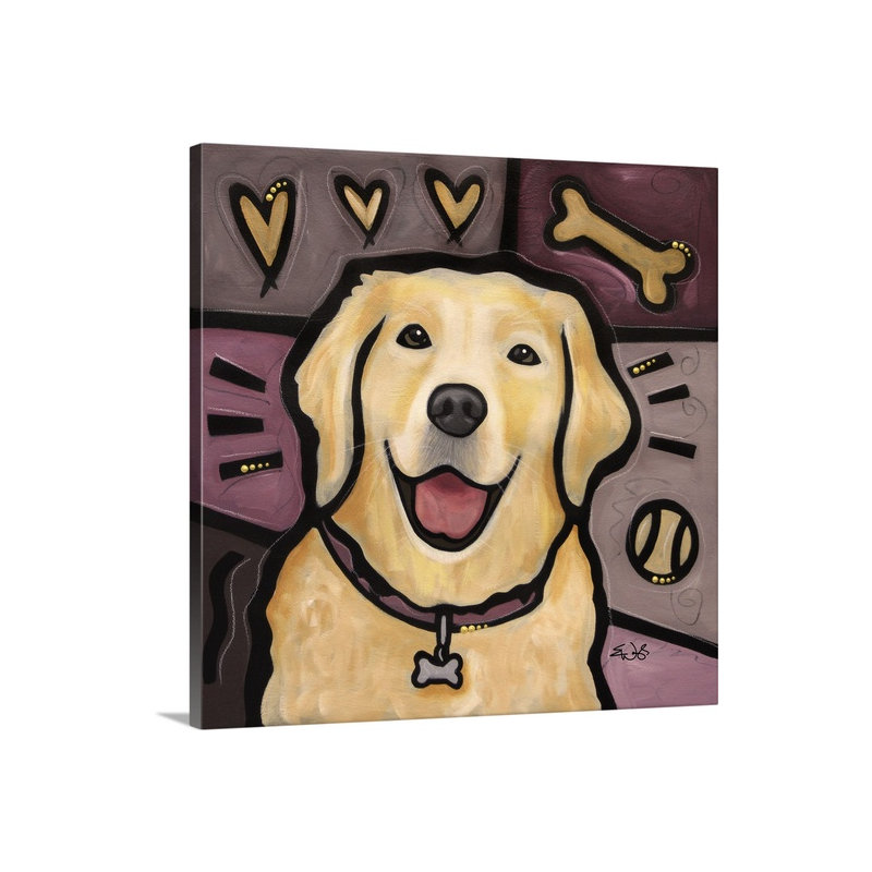 «Golden Retriever Pop Art» par Eric Waugh, impression sur toile tendue, H 20 po x l 20 po x P 1,25 po