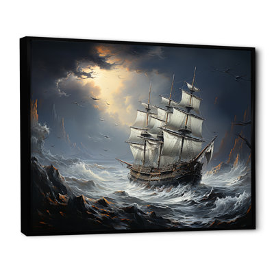 Pirate Ship At Stormy Seas I - Pirate Wall Decor