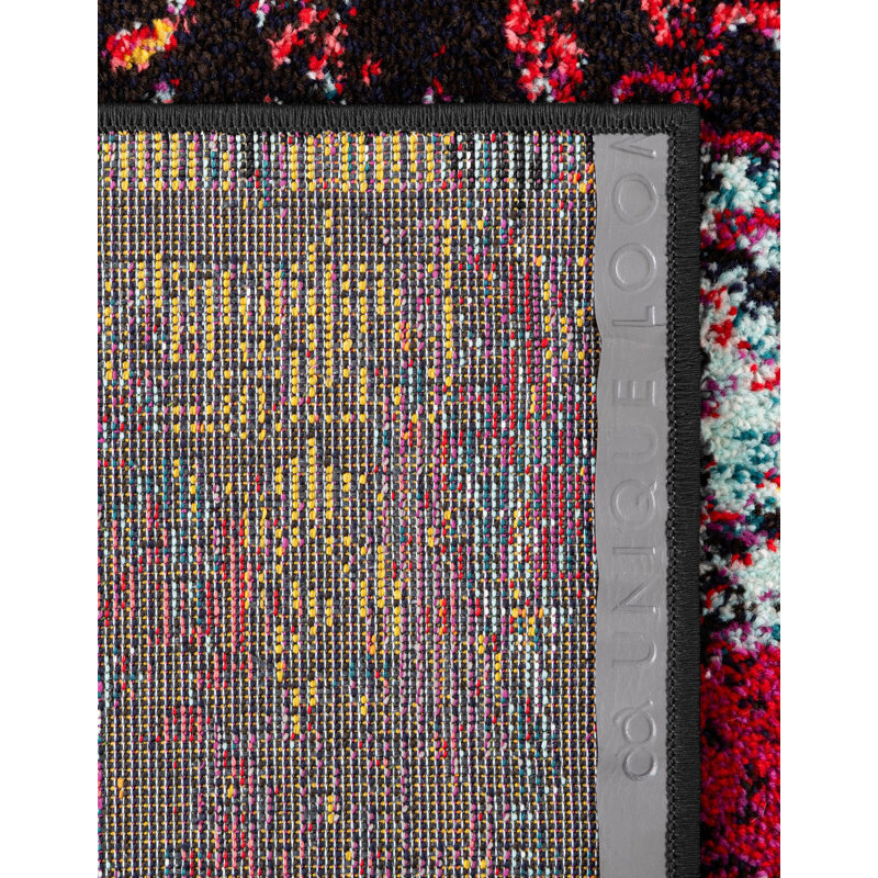 Tapis Sarah Daijanay, Tapis de couloir 2 pi 7 po x 10 pi, Rouge / Noir