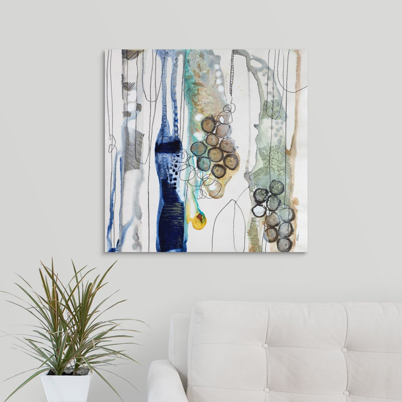 « botanique contour xiv », peinture sur toile, Toile tendue, H 24 po x l 24 po x P 1,25 po