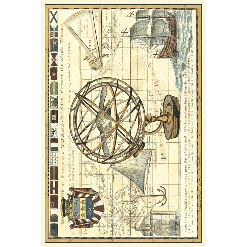 Nautical Map I by Vision Studio - Wrapped Canvas Print, 20cm H x 30cm W