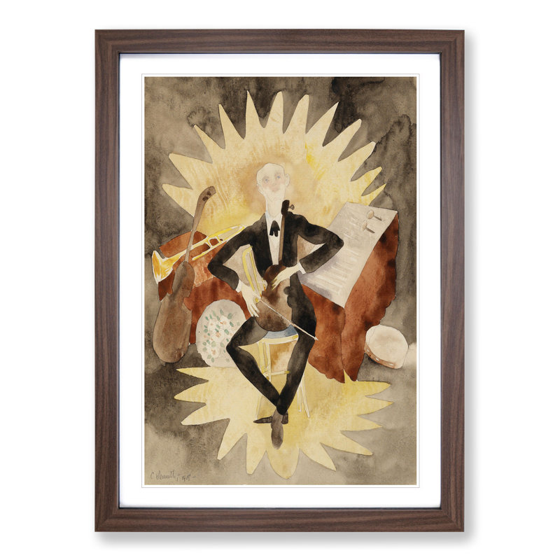 Musician by Charles Demuth - Picture Frame Painting, Walnut Framed, 65cm H x 48cm W x 2cm D