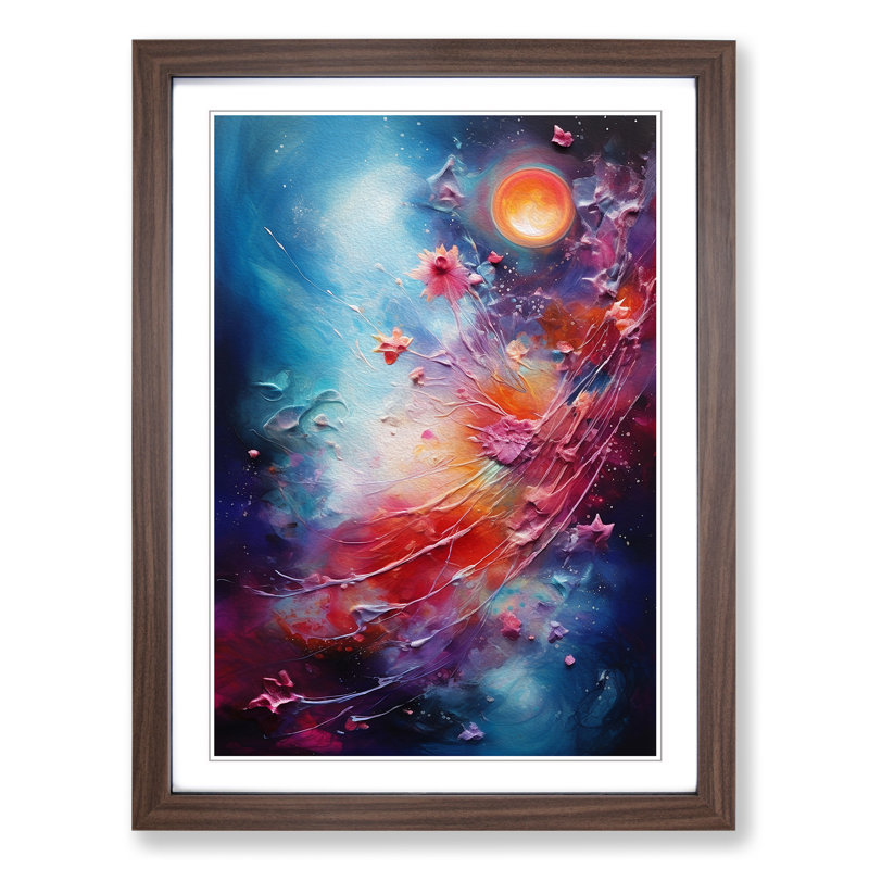 Single Picture Frame Print on Wood, Walnut Framed, 34cm H x 25cm W