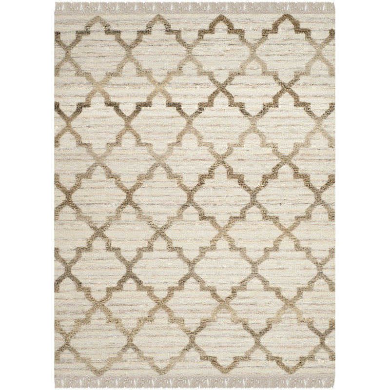 Jeanlouis Geometric Wool Hand Woven Area Rug, Rectangle 152 x 244 cm