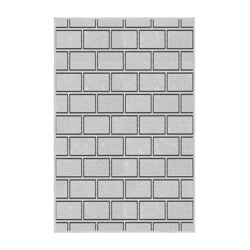 Tapis noir/gris à motifs North Brookfield, Rectangle 2 pi x 3 pi