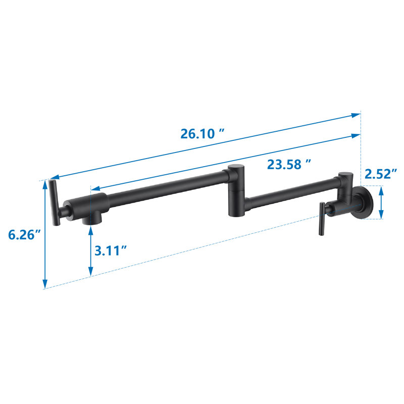 Robinet remplisseur avec accessoires, Noir mat