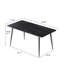 Table de salle à manger rectangulaire de 63,13 po de style moderne, plateau en pierre frittée, pieds en métal gris foncé, facile à entretenir - Scratch avec base stable, Scratch, chaleur-1369253947-1369253943