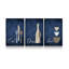 Farmhouse Kitchen Wall Decor - Eat Drink Love Wall Art Set of 3, Navy Blue Dining Room Kitchen Sign, 12"x16"