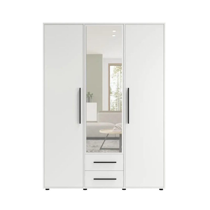 Sunde Manufactured Wood Wardrobe, White