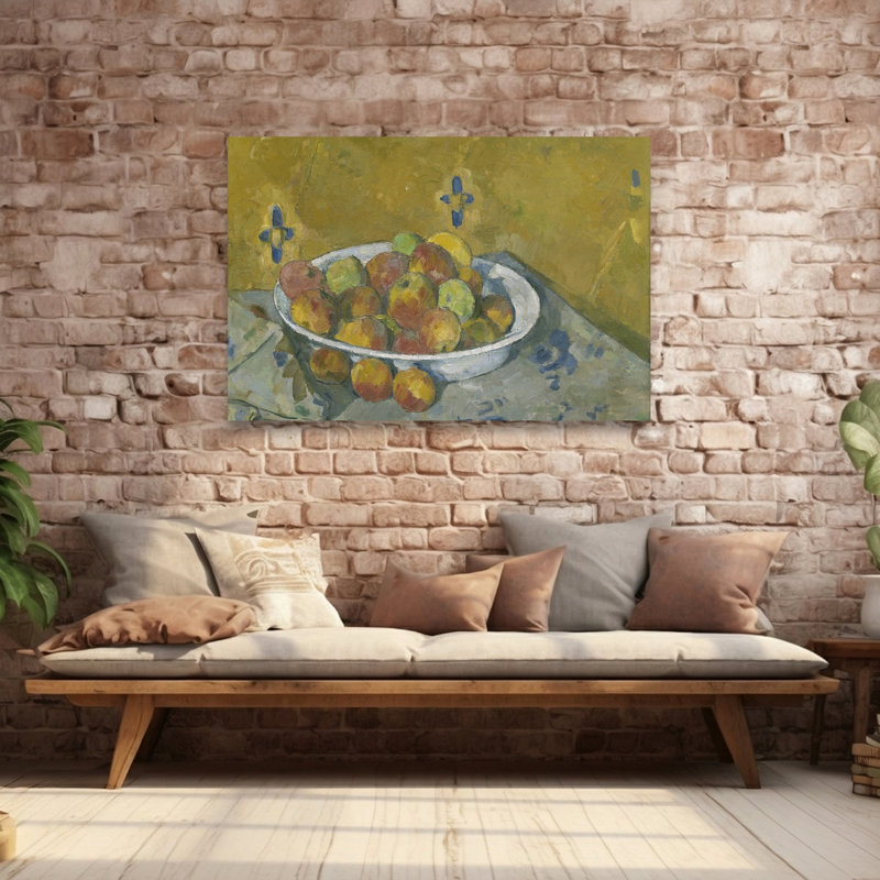 Assiette de pommes, vers 1877, estampe d'art mural contemporaine abstraite impressionniste représentant des fruits