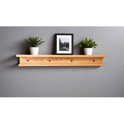 Rayne 3 Piece Oak Shelves With Hooks