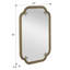 Miroir mural décoratif rectangulaire arrondi, 61 cm x 91 cm, encadré de métal doré à perles irrégulières, idéal pour la salle de bain, le salon et l'entrée.