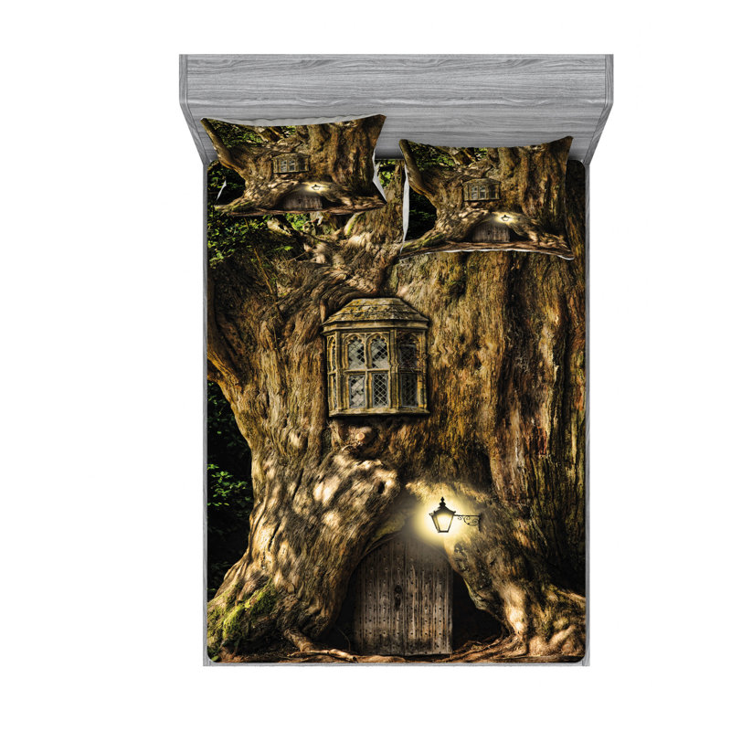 Ensemble de draps Fairytale House, Ensemble de drap pour grand lit avec drap-housse
