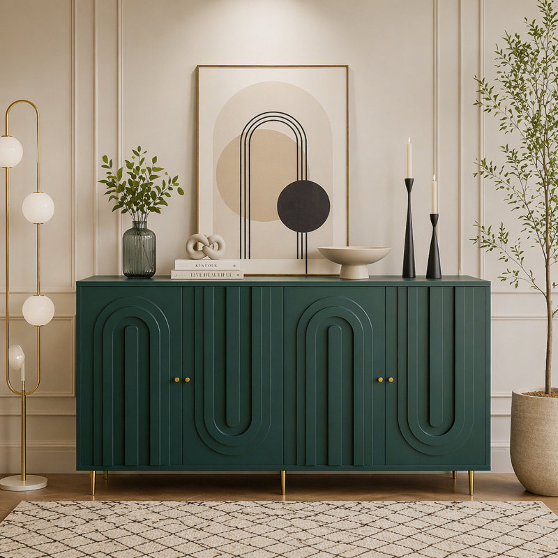 Buffet laqué 4 portes, Green
