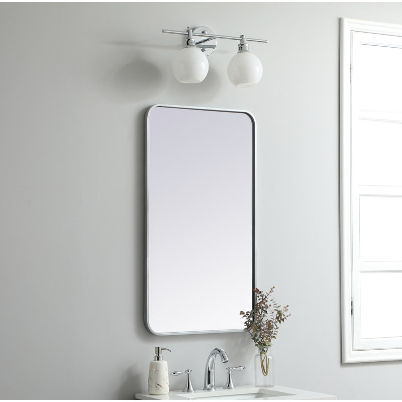 Miroir mural Sabine, 36 po x 20 po, Argent