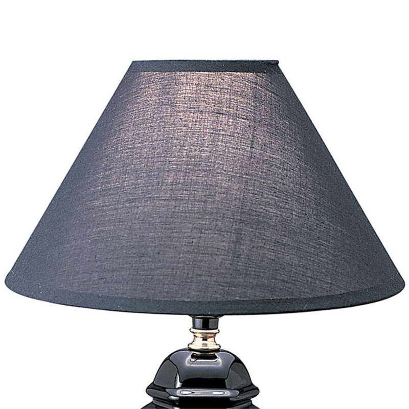 Ceramic Lamp, Black, 15'' H X 10'' W X 10'' D
