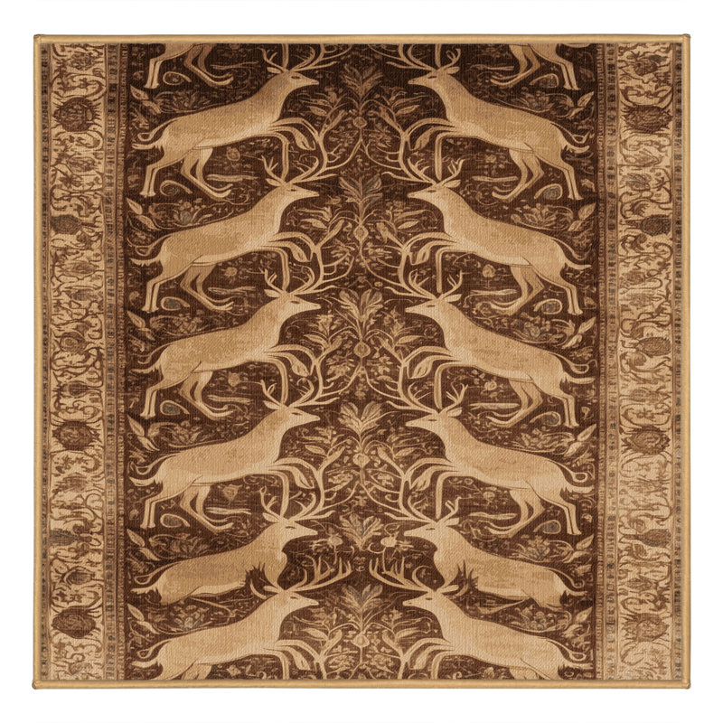 Tapis brun lavable à la machine, Carré 5 pi