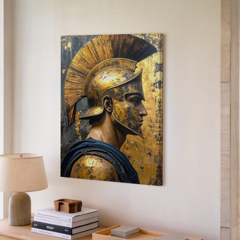 Toile art mural moderne Hoplite Warrior, H 9 po x l 12 po