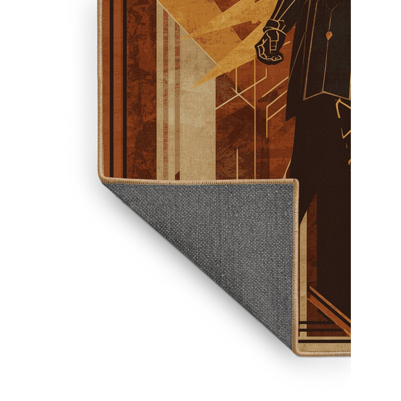 Tapis brun moelleux moelleux et moelleux de style Art déco Dunleavy, 4 x 2