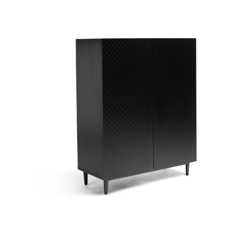 Addae 8 Pair Shoe Storage Cabinet, Black